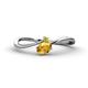 1 - Lucie Bold Oval Cut Citrine and Round Yellow Sapphire 2 Stone Promise Ring 
