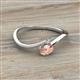 2 - Lucie Bold Oval Cut Morganite and Round Diamond 2 Stone Promise Ring 