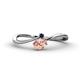 1 - Lucie Bold Oval Cut Morganite and Round Blue Sapphire 2 Stone Promise Ring 