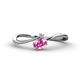 1 - Lucie Bold Oval Cut Pink Sapphire and Round White Sapphire 2 Stone Promise Ring 