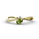 1 - Lucie Bold Oval Cut Peridot and Round White Sapphire 2 Stone Promise Ring 