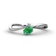 1 - Lucie Bold Oval Cut Emerald and Round White Sapphire 2 Stone Promise Ring 