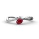 1 - Lucie Bold Oval Cut Ruby and Round White Sapphire 2 Stone Promise Ring 
