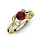 4 - Trissie Red Garnet Floral Solitaire Engagement Ring 