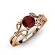 4 - Trissie Red Garnet Floral Solitaire Engagement Ring 
