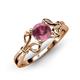 4 - Trissie Rhodolite Garnet Floral Solitaire Engagement Ring 