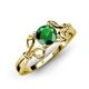 4 - Trissie Emerald Floral Solitaire Engagement Ring 