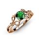 4 - Trissie Emerald Floral Solitaire Engagement Ring 