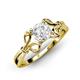 4 - Trissie White Sapphire Floral Solitaire Engagement Ring 