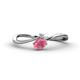 1 - Lucie Bold Oval Cut Rhodolite Garnet and Round White Sapphire 2 Stone Promise Ring 