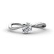 1 - Lucie Bold Oval Cut Lab Grown Diamond and Round White Sapphire 2 Stone Promise Ring 