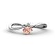1 - Lucie Bold Oval Cut Morganite and Round White Sapphire 2 Stone Promise Ring 