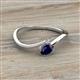 2 - Lucie Bold Oval Cut Blue Sapphire and Round White Sapphire 2 Stone Promise Ring 