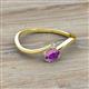 2 - Lucie Bold Oval Cut Amethyst and Round White Sapphire 2 Stone Promise Ring 