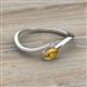 2 - Lucie Bold Oval Cut Citrine and Round White Sapphire 2 Stone Promise Ring 