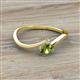 2 - Lucie Bold Oval Cut Peridot and Round White Sapphire 2 Stone Promise Ring 