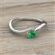 2 - Lucie Bold Oval Cut Emerald and Round White Sapphire 2 Stone Promise Ring 