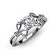 4 - Trissie Diamond Floral Solitaire Engagement Ring 