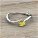 2 - Lucie Bold Oval Cut Yellow Sapphire and Round White Sapphire 2 Stone Promise Ring 