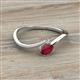 2 - Lucie Bold Oval Cut Ruby and Round White Sapphire 2 Stone Promise Ring 