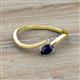 2 - Lucie Bold Oval Cut Blue Sapphire and Round White Sapphire 2 Stone Promise Ring 