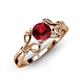 4 - Trissie Ruby Floral Solitaire Engagement Ring 