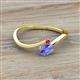 2 - Lucie Bold Oval Cut Tanzanite and Round Ruby 2 Stone Promise Ring 