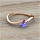 2 - Lucie Bold Oval Cut Tanzanite and Round Ruby 2 Stone Promise Ring 