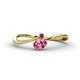 1 - Lucie Bold Oval Cut Pink Tourmaline and Round Ruby 2 Stone Promise Ring 