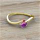 2 - Lucie Bold Oval Cut Amethyst and Round Ruby 2 Stone Promise Ring 