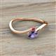 2 - Lucie Bold Oval Cut Iolite and Round Ruby 2 Stone Promise Ring 