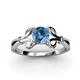 3 - Trissie Blue Topaz Floral Solitaire Engagement Ring 