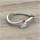 2 - Lucie Bold Oval Cut Diamond and Round Ruby 2 Stone Promise Ring 