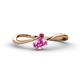 1 - Lucie Bold Oval Cut Pink Sapphire and Round Ruby 2 Stone Promise Ring 