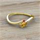 2 - Lucie Bold Oval Cut Citrine and Round Ruby 2 Stone Promise Ring 