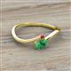 2 - Lucie Bold Oval Cut Emerald and Round Ruby 2 Stone Promise Ring 
