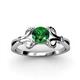 3 - Trissie Emerald Floral Solitaire Engagement Ring 