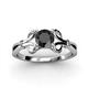 3 - Trissie Black Diamond Floral Solitaire Engagement Ring 