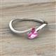 2 - Lucie Bold Oval Cut Pink Sapphire and Round Ruby 2 Stone Promise Ring 
