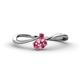 1 - Lucie Bold Oval Cut Pink Tourmaline and Round Ruby 2 Stone Promise Ring 