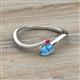 2 - Lucie Bold Oval Cut Blue Topaz and Round Ruby 2 Stone Promise Ring 