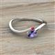 2 - Lucie Bold Oval Cut Iolite and Round Ruby 2 Stone Promise Ring 