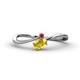 1 - Lucie Bold Oval Cut Yellow Sapphire and Round Ruby 2 Stone Promise Ring 