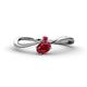 1 - Lucie Bold Oval Cut and Round Ruby 2 Stone Promise Ring 