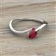 2 - Lucie Bold Oval Cut and Round Ruby 2 Stone Promise Ring 