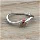2 - Lucie Bold Oval Cut Smoky Quartz and Round Ruby 2 Stone Promise Ring 