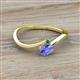 2 - Lucie Bold Oval Cut Tanzanite and Round Emerald 2 Stone Promise Ring 
