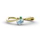 1 - Lucie Bold Oval Cut Aquamarine and Round Emerald 2 Stone Promise Ring 