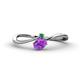 1 - Lucie Bold Oval Cut Amethyst and Round Emerald 2 Stone Promise Ring 