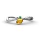 1 - Lucie Bold Oval Cut Citrine and Round Emerald 2 Stone Promise Ring 
